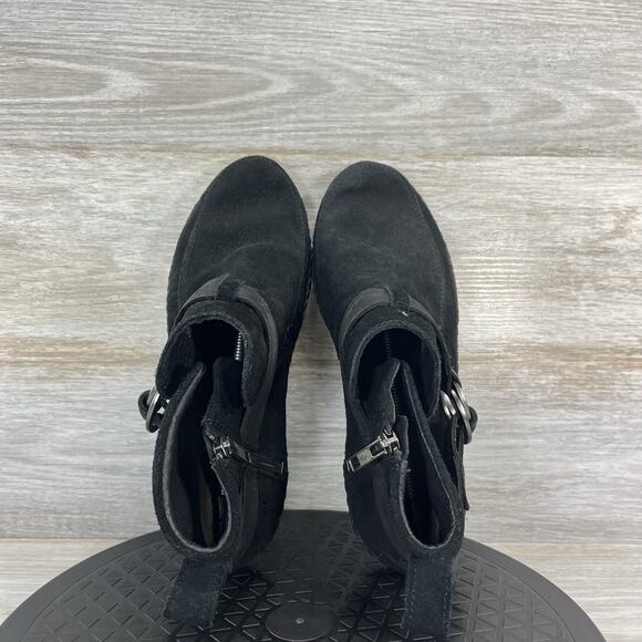 UGG Women’s Sloane Buckle Suede Black Booties Size 9 - Picture 6 of 8